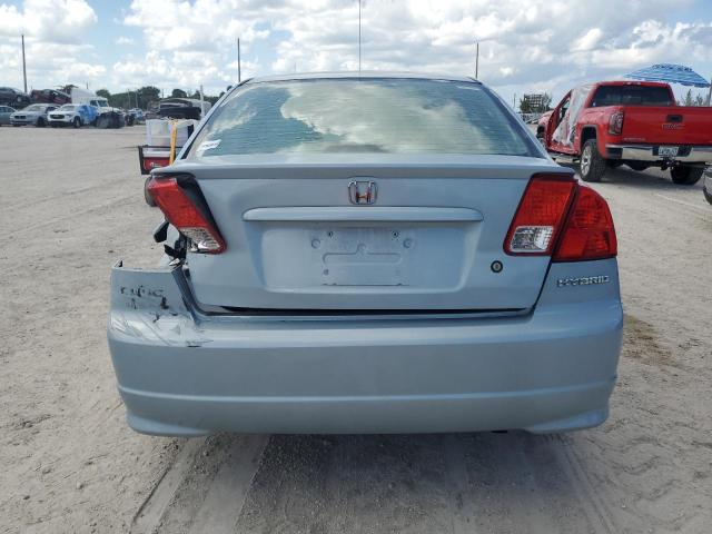 JHMES96685S026808 - 2005 HONDA CIVIC HYBRID BLUE photo 6