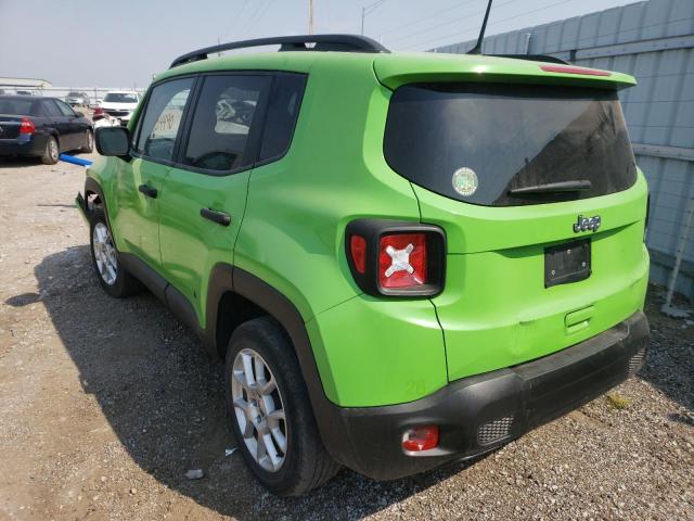 ZACNJBAB5KPK19996 - 2019 JEEP RENEGADE SPORT Կանաչ լուսանկար 3