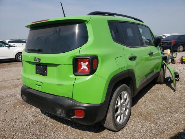 ZACNJBAB5KPK19996 - 2019 JEEP RENEGADE SPORT Կանաչ լուսանկար 4