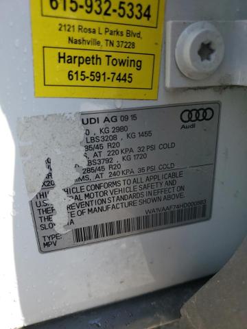 WA1VAAF74HD000563 - 2017 AUDI Q7 PRESTIGE WHITE photo 12