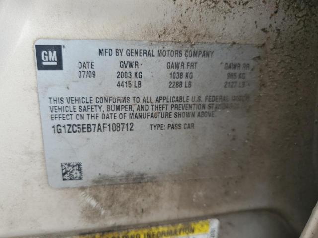 1G1ZC5EB7AF108712 - 2010 CHEVROLET MALIBU 1LT TAN photo 13
