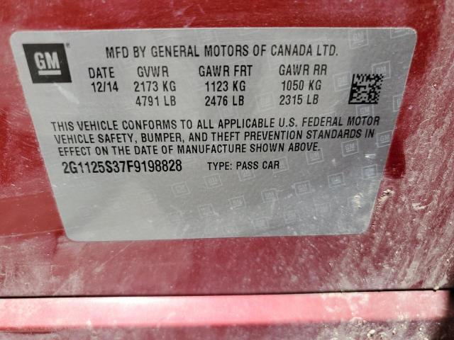 2G1125S37F9198828 - 2015 CHEVROLET IMPALA LT MAROON photo 12