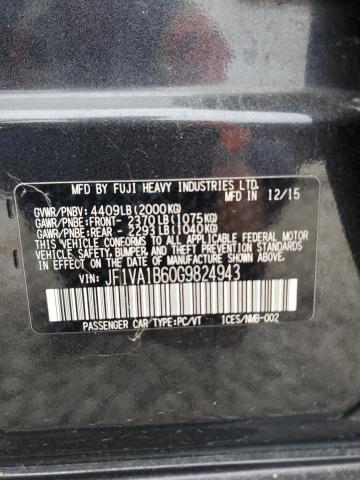 JF1VA1B60G9824943 - 2016 SUBARU WRX BLACK photo 13
