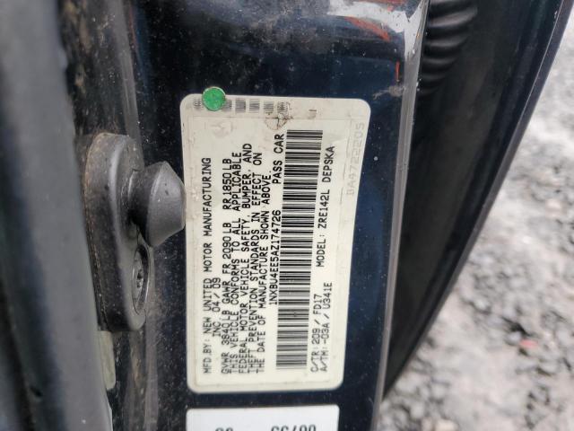 1NXBU4EE5AZ174726 - 2010 TOYOTA COROLLA BASE BLACK photo 12