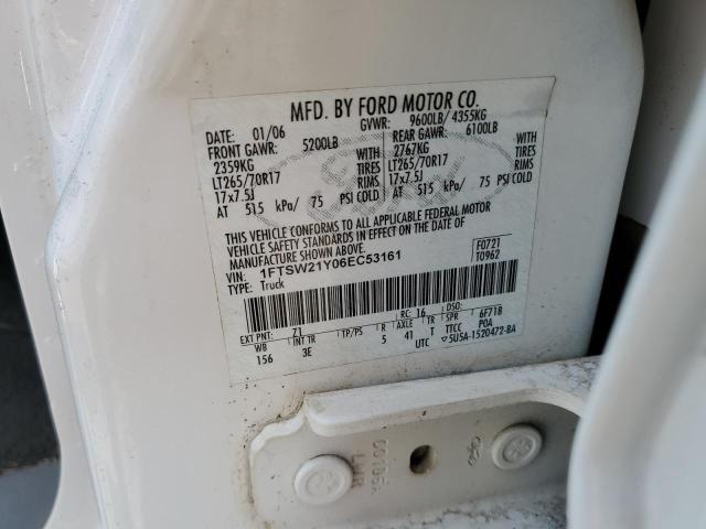 1FTSW21Y06EC53161 - 2006 FORD F250 SUPER DUTY WHITE photo 13