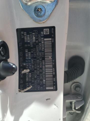 JHMFC1F70JX001068 - 2018 HONDA CIVIC EXL Սպիտակ լուսանկար 13