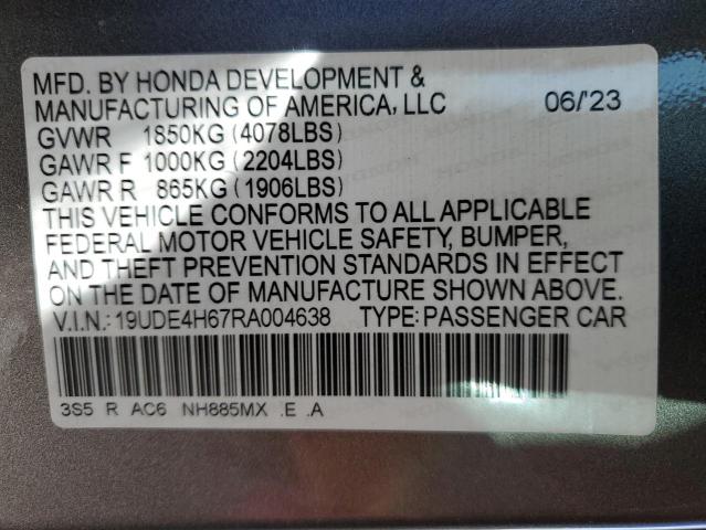 19UDE4H67RA004638 - 2024 ACURA INTEGRA A-SPEC TECH GRAY photo 13