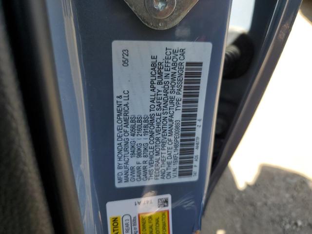 19XFL1H85PE009893 - 2023 HONDA CIVIC SPORT TOURING BLUE photo 12