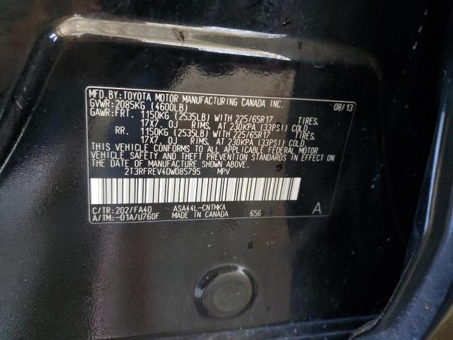 2T3RFREV4DW085795 - 2013 TOYOTA RAV4 XLE BLACK photo 13