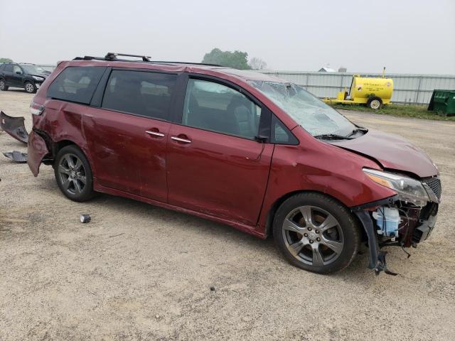 5TDXZ3DC0HS791598 - 2017 TOYOTA SIENNA SE BURGUNDY photo 4