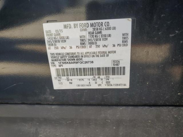 1FM5K8AR9FGC26738 - 2015 FORD EXPLORER POLICE INTERCEPTOR BLACK photo 13