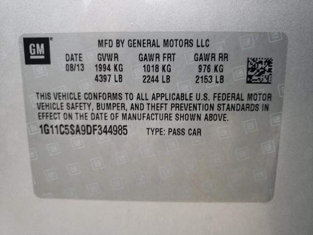 1G11C5SA9DF344985 - 2013 CHEVROLET MALIBU 1LT SILVER photo 12