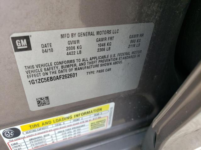 1G1ZC5EB0AF262601 - 2010 CHEVROLET MALIBU 1LT GRAY photo 12