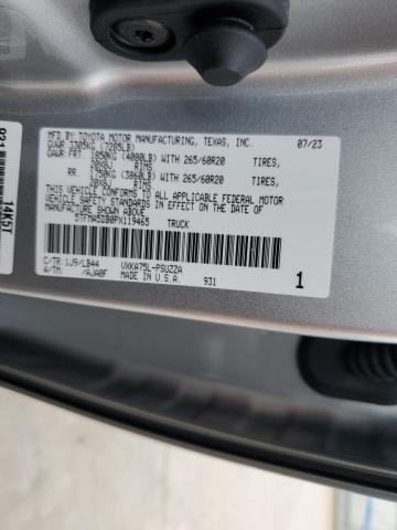 5TFMA5DB0PX119465 - 2023 TOYOTA TUNDRA CREWMAX PLATINUM 银色 照片 12