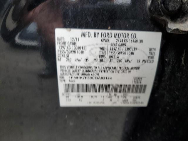 1FMHK7F80CGA82144 - 2012 FORD EXPLORER LIMITED BLACK photo 13