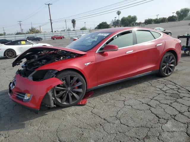 5YJSA1H18EFP44866 - 2014 TESLA MODEL S წითელი ფოტო 1