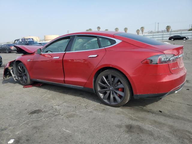 5YJSA1H18EFP44866 - 2014 TESLA MODEL S წითელი ფოტო 2