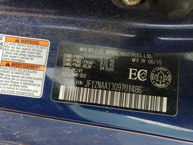 JF1ZNAA13G9701486 - 2016 TOYOTA SCION FR-S BLUE photo 12