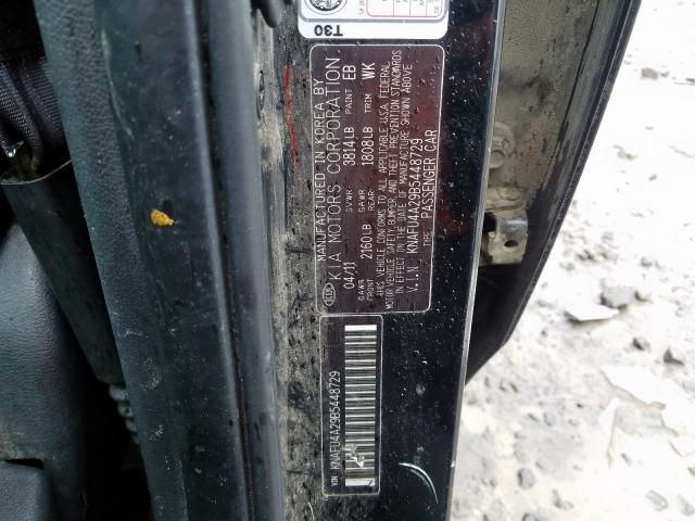 KNAFU4A29B5448729 - 2011 KIA FORTE EX  photo 10