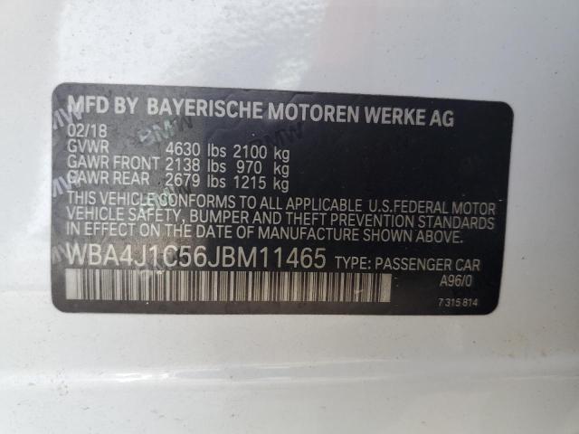 WBA4J1C56JBM11465 - 2018 BMW 430I GRAN COUPE WHITE photo 12
