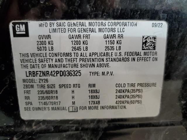 LRBFZNR42PD036325 - 2023 BUICK ENVISION ESSENCE Սև լուսանկար 13