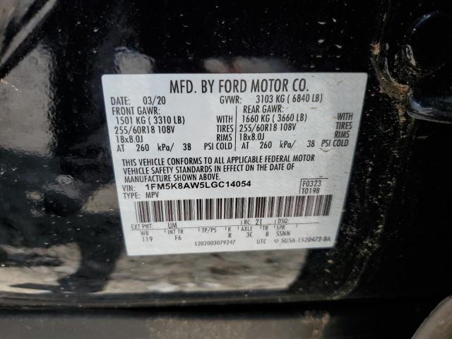 1FM5K8AW5LGC14054 - 2020 FORD EXPLORER POLICE INTERCEPTOR BLACK photo 13