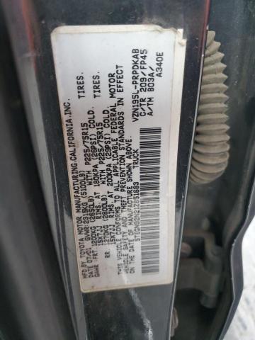 5TEGN92N21Z851683 - 2001 TOYOTA TACOMA DOUBLE CAB PRERUNNER BLACK photo 12