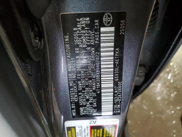 4T1BK3DBXBU407072 - 2011 TOYOTA AVALON BASE Boz foto 12