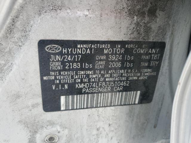 KMHD74LF8JU510462 - 2018 HYUNDAI ELANTRA SE SILVER photo 12