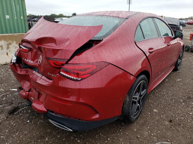 W1K5J4HB4LN135785 - 2020 MERCEDES-BENZ CLA 250 4MATIC RED photo 4