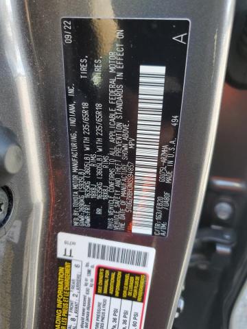 5TDGZRBH3NS594857 - 2022 TOYOTA HIGHLANDER XLE GRAY photo 14
