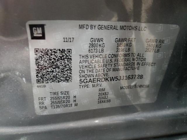 5GAERDKW5JJ163728 - 2018 BUICK ENCLAVE AVENIR GRAY photo 14