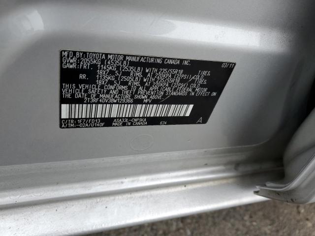 2T3RF4DV3BW129366 - 2011 TOYOTA RAV4 SPORT SILVER photo 12