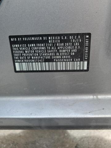 3VWCB7BU5KM272427 - 2019 VOLKSWAGEN JETTA S Gümüş fotoğraf 12