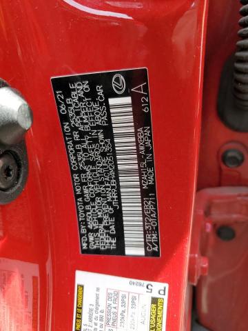 JTHR9JBH4M2051354 - 2021 LEXUS UX 250H RED photo 12