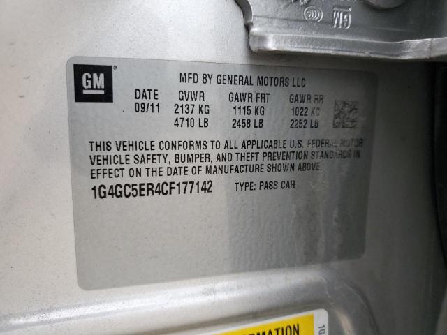 1G4GC5ER4CF177142 - 2012 BUICK LACROSSE SILVER photo 12