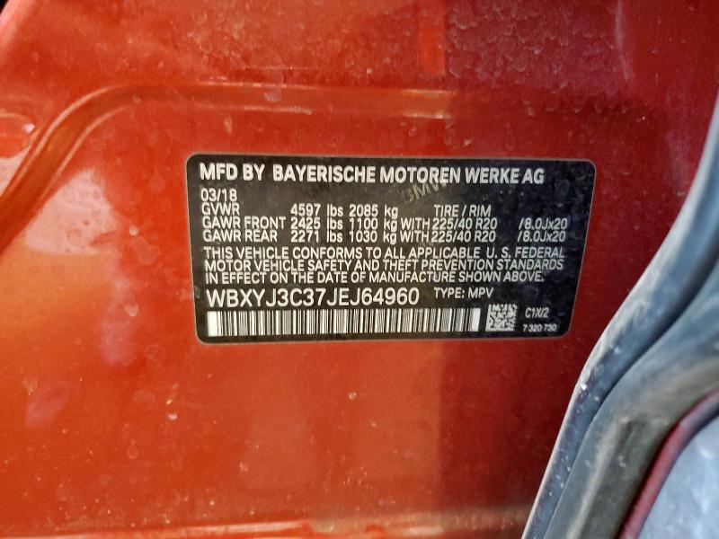 WBXYJ3C37JEJ64960 - 2018 BMW X2 SDRIVE28I ORANGE photo 14