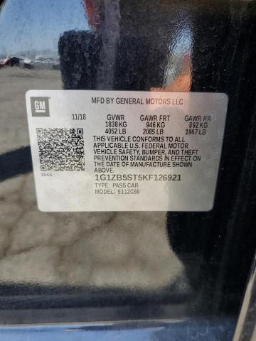 1G1ZB5ST5KF126921 - 2019 CHEVROLET MALIBU LS Siyah fotoğraf 12