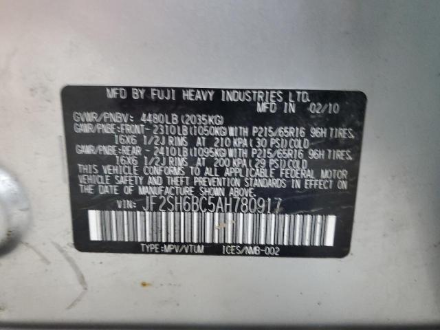 JF2SH6BC5AH780917 - 2010 SUBARU FORESTER XS Silber Foto 14