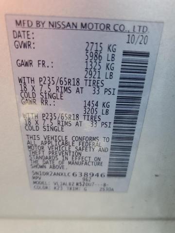 5N1DR2ANXLC638946 - 2020 NISSAN PATHFINDER S SILVER photo 13