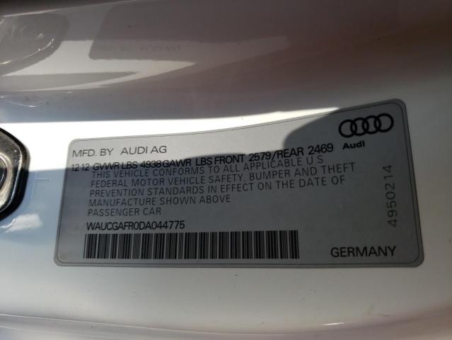 WAUCGAFR0DA044775 - 2013 AUDI S5 PREMIUM PLUS 白色 照片 12