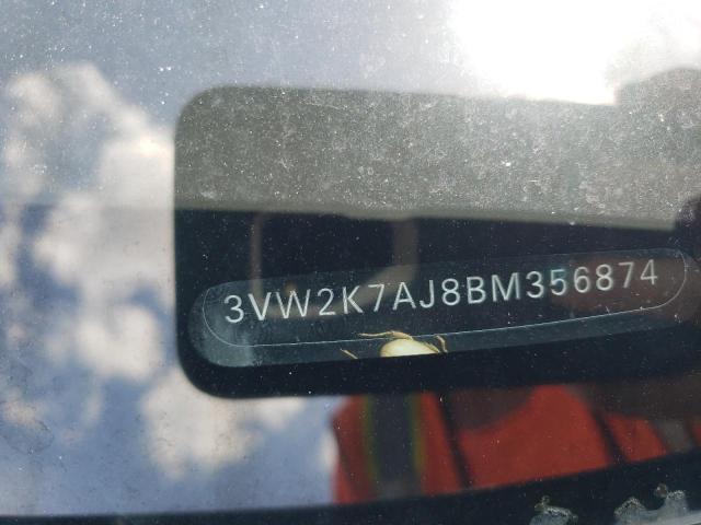 3VW2K7AJ8BM356874 - 2011 VOLKSWAGEN JETTA BASE 灰色 照片 12