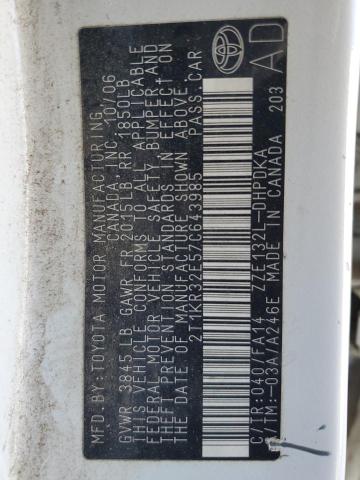 2T1KR32E57C643985 - 2007 TOYOTA COROLLA MA XR WHITE photo 12