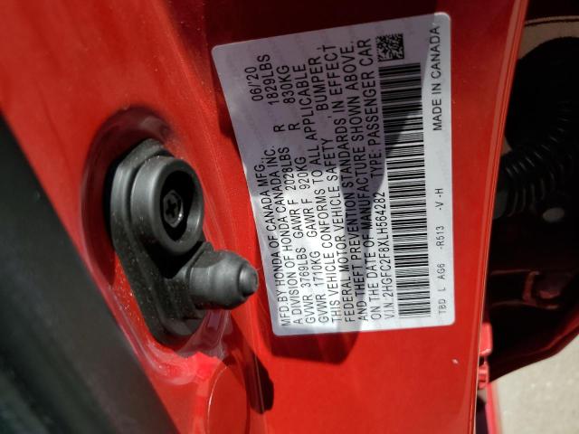 2HGFC2F8XLH564282 - 2020 HONDA CIVIC SPORT 红色 照片 12