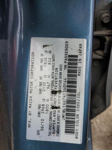 JM1BL1SG7A1340144 - 2010 MAZDA MAZDA 3 I BLUE photo 12