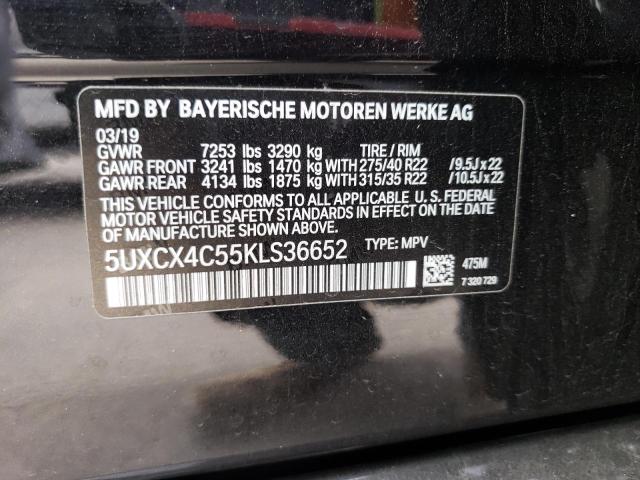 5UXCX4C55KLS36652 - 2019 BMW X7 XDRIVE50I CHARCOAL photo 13