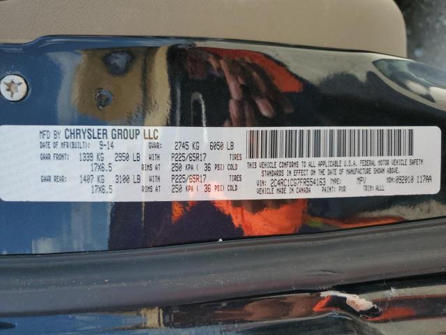 2C4RC1CG7FR554163 - 2015 CHRYSLER TOWN & COU TOURING L BLACK photo 13