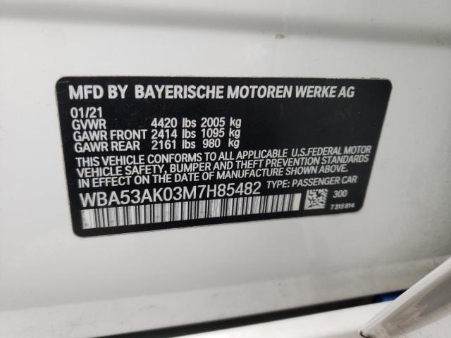 WBA53AK03M7H85482 - 2021 BMW 228I WHITE photo 12