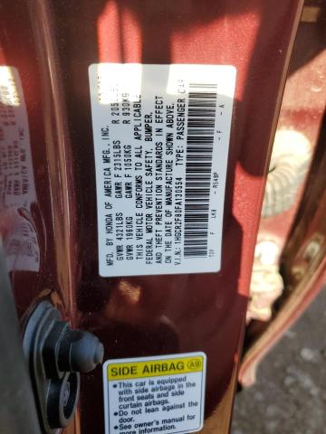 1HGCR2F80FA130554 - 2015 HONDA ACCORD EXL BURGUNDY photo 12