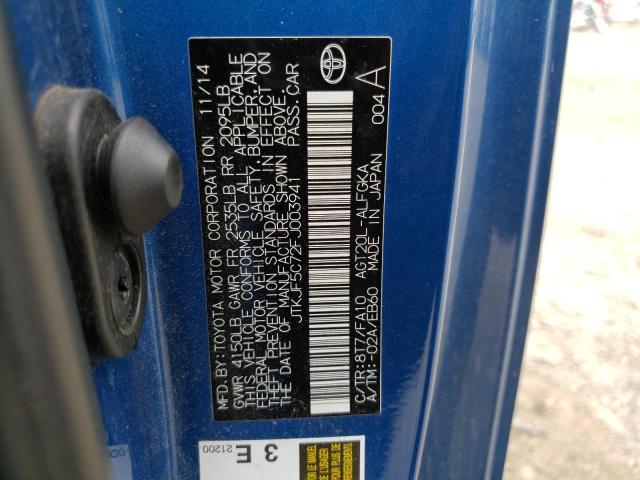 JTKJF5C72FJ003941 - 2015 TOYOTA SCION TC 蓝色 照片 11